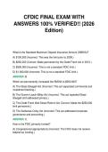 CFDIC FINAL EXAM WITH&NewLine;ANSWERS 100&percnt; VERIFIED&excl;&excl; &lpar;2026&NewLine;Edition&rpar;