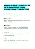 ADOBE PHOTOSHOP TEST BANK &NewLine;QUESTIONS AND ACCURATE ANSWERS &NewLine;PRACTICE STUDY MATERIAL 