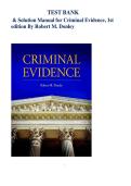 TEST BANK &NewLine;& Solution Manual for Criminal Evidence&comma; 1st &NewLine;edition By Robert M&period; Donley