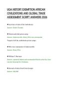 UGA HISTORY EXEMPTION AFRICAN&NewLine;CIVILIZATIONS AND GLOBAL TRADE&NewLine;ASSESSMENT SCRIPT ANSWERS 2026