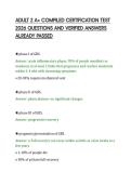 ADULT 2 A&plus; COMPILED CERTIFICATION TEST &NewLine;2026 QUESTIONS AND VERIFIED ANSWERS &NewLine;ALREADY PASSED 
