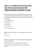 ADULT 2 A&plus; COMPILED PRACTICE SOLUTION &NewLine;2026 TESTED QUESTIONS AND EXPERT &NewLine;VERIFIED ANSWERS GUARANTEED TO PASS