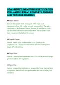 UGA HISTORY EXEMPTION CERTIFICATION&NewLine;EVALUATION EXAMS COMPLETE ANSWERS&NewLine;AND PRACTICE SOLUTION