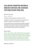 UGA HISTORY EXEMPTION HISTORICAL&NewLine;RESEARCH METHODS AND SOURCING&NewLine;TEST BANK SOLVED ITEMS 2026