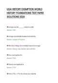 UGA HISTORY EXEMPTION WORLD&NewLine;HISTORY FOUNDATIONS TEST PAPER&NewLine;SOLUTIONS 2026