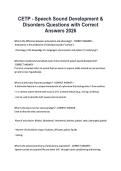 CETP - Speech Sound Development & &NewLine;Disorders Questions with Correct &NewLine;Answers 2026 