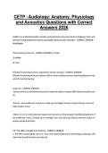 CETP - Audiology&colon; Anatomy&comma; Physiology &NewLine;and Acoustics Questions with Correct &NewLine;Answers 2026 