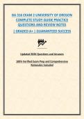 BA 316 EXAM 2 UNIVERSITY OF OREGON COMPLETE STUDY GUIDE PRACTICE QUESTIONS AND REVIEW NOTES