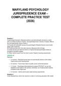 MARYLAND PSYCHOLOGY&NewLine;JURISPRUDENCE EXAM &ndash;&NewLine;COMPLETE PRACTICE TEST&NewLine;&lpar;2026&rpar;