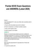 Florida SOCE Exam Questions&NewLine;and ANSWERs &lpar;Latest 2026&rpar;
