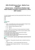 HESI LPN-ADN Entrance Exam &ndash; Mobility Focus&NewLine;2026&sol;2027&NewLine;Elsevier Evolve &ndash; Comprehensive Mobility & Safe&NewLine;Patient Handling Competency Assessment for LPN-toADN Transition