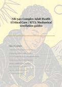 NR-341 Complex Adult Health &lpar;Critical Care &sol; ICU&rpar; &vert; Mechanical Ventilation Guides & Health Education Entrepreneurship Blueprint in 2026&sol;2027