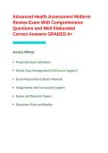 Advanced Health Assessment Midterm Review Exam With Comprehensive Questions and Well Elaborated Correct Answers GRADED A&plus;&period;