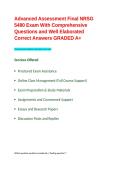 Advanced Assessment Final NRSG 5480 Exam With Comprehensive Questions and Well Elaborated Correct Answers GRADED A&plus;&period;