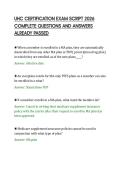UHC CERTIFICATION EXAM SCRIPT 2026&NewLine;COMPLETE QUESTIONS AND ANSWERS&NewLine;ALREADY PASSED&NewLine;