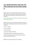 UHC CERTIFICATION FINAL PAPER 2026 TEST&NewLine;PAPER QUESTIONS AND SOLUTIONS GRADED&NewLine;A&plus;