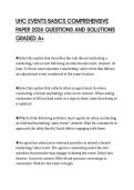 UHC EVENTS BASICS COMPREHENSIVE&NewLine;PAPER 2026 QUESTIONS AND SOLUTIONS&NewLine;GRADED A&plus;