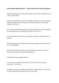 Environmental Engineering Test 1 &ndash; Study Guide&comma; Review & Practice Questions