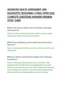 ADVANCED HEALTH ASSESSMENT AND &NewLine;DIAGNOSTIC REASONING 4 FINAL PAPER 2026 &NewLine;COMPLETE QUESTIONS ANSWERS PREMIUM &NewLine;STUDY GUIDE 