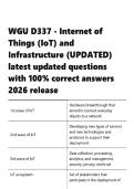 WGU D337 - Internet of Things &lpar;IoT&rpar; and Infrastructure &lpar;UPDATED&rpar; latest updated questions
