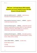 CFSP Exam - Full Guide Newest 2026 Complete &NewLine;Questions and Correct Detailed Answers &lpar;Verified &NewLine;Answers&rpar; &vert;Already Graded A&plus; 