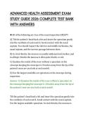 ADVANCED HEALTH ASSESSMENT EXAM &NewLine;STUDY GUIDE 2026 COMPLETE TEST BANK &NewLine;WITH ANSWERS 