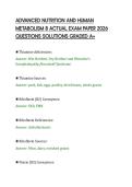 ADVANCED NUTRITION AND HUMAN &NewLine;METABOLISM 8 ACTUAL EXAM PAPER 2026 &NewLine;QUESTIONS SOLUTIONS GRADED A&plus;