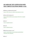 UHC MEDICARE TESTS CERTIFICATION PAPER&NewLine;2026 COMPLETE SOLUTIONS GRADED A PLUS