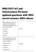 WGU D337 &vert; IoT and Infrastructure PA  &vert; latest updated questions with 100- correct answers 2026 release