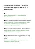 UHC MEDICARE TESTS FINAL EVALUATION&NewLine;2026 QUESTION BANK CERTIFIED RESULTS&NewLine;ANALYSIS SHEET&NewLine;