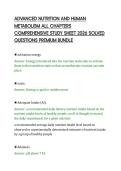 ADVANCED NUTRITION AND HUMAN &NewLine;METABOLISM ALL CHAPTERS &NewLine;COMPREHENSIVE STUDY SHEET 2026 SOLVED &NewLine;QUESTIONS PREMIUM BUNDLE 