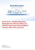 WGU D776 &vert; Health Education Strategies for Chronic Illness in African American  &vert; Latest updated version