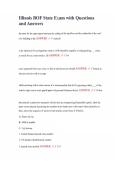 Illinois BOF State Exam with Questions and Answers