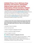COMSAE Phase 3 Form 003 Exam Prep Questions and Answers &vert; Osteopathic Medical Study Guide with Detailed Explanations&comma; Clinical Scenarios&comma; COMLEX Level 3 Readiness & Board Review 2026