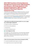 WGU D351 Functions of Human Resource Management Practice Exam 2026 Questions and Answers &vert; 300 Study Questions with Detailed Explanations&comma; HRM Concepts&comma; Workforce Planning & Objective Assessment Prep