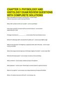 CHAPTER 3- PHYSIOLOGY AND &NewLine;HISTOLOGY EXAM REVIEW QUESTIONS &NewLine;WITH COMPLRETE SOLUTIONS 