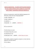DIGITAL MARKETING - STUKENT CERTIFICATION NEWEST &NewLine;ACTUAL EXAM UPDATED WITH COMPLETE QUESTIONS &NewLine;AND CORRECT ANSWERS&sol;&sol;VERIFIED&sol;&sol;GRADED A&plus; 