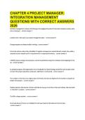 CHAPTER 4 PROJECT MANAGER&colon; &NewLine;INTEGRATION MANAGEMENT &NewLine;QUESTIONS WITH CORRECT ANSWERS &NewLine;2026