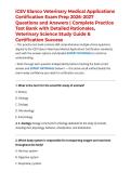 iCEV Elanco Veterinary Medical Applications Certification Exam Prep 2026&ndash;2027&comma; 300 Questions and Answers &vert; Complete Practice Test Bank with Detailed Rationales&comma; Veterinary Science Study Guide & Certification Success