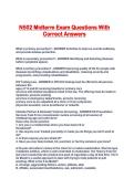 N502 Midterm Exam Questions With Correct Answers