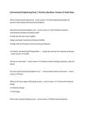Environmental Engineering Exam 1&colon; Revision Questions&comma; Answers & Study Notes