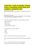 CHAPTER 2 HOW ECONOMIC ISSUES &NewLine;AFFECT BUSINESS QUESTIONS WITH &NewLine;CORRECT ANSWERS 2026