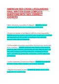 AMERICAN RED CROSS LIFEGUARDING FINAL WRITTEN EXAM COMPLETE QUESTIONS WITH 100&percnt; CORRECT ANSWERS