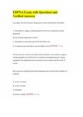 EDPNA Exam with Questions and Verified Answers