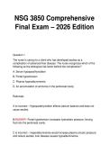 NSG 3850 Comprehensive&NewLine;Final Exam &ndash; 2026 Edition