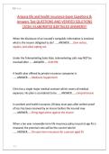 Arizona life and health insurance Exam Questions & &NewLine;Answers Test QUESTIONS AND VERIFIED SOLUTIONS &NewLine;&vert;2026&vert; ELABORATED &DETAILED ANSWERS&excl;&excl; 