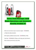 Texas Food Manager Certification Exam Prep &ndash; 250&plus; Questions & Answers &vert; HACCP&comma; Food Safety&comma; Foodborne Illnesses&comma; Cross-Contamination&comma; Temperature Control & FDA Food Code &vert; Texas Food Manager Certification