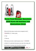Texas Food Manager Certification Exam Questions & Answers &ndash; 180&plus; Practice Questions &vert; HACCP&comma; Foodborne Illnesses&comma; Employee Health&comma; Temperature Control&comma; Food Safety Regulations & Active Managerial Control &vert; Texas Food Manager Certification