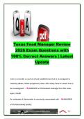 Texas Food Manager Certification Practice Exam &ndash; 100&plus; Verified Questions & Answers &vert; HACCP&comma; Food Safety&comma; Cross-Contamination&comma; Time-Temperature Control&comma; Sanitization & Texas Food Establishment Rules