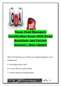 TEXAS FOOD MANAGER EXAM COMPLETE PACKAGE DEAL